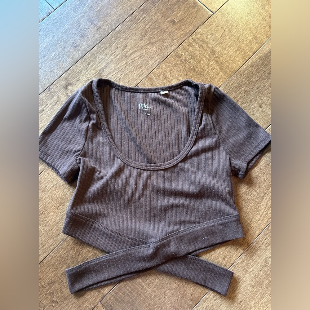 pacsun brown crossover top